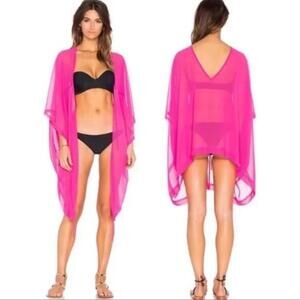 L’Agent Vibrant Pink Sheer Swim Cover-Up